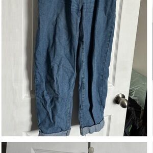 SHEIN Blue Paperbag Ankle & Cropped Women's Jeans